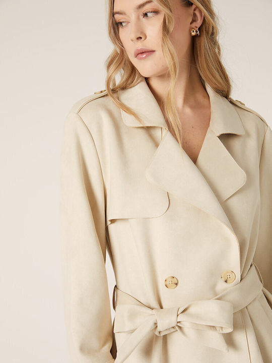 Damen Beige Mantel