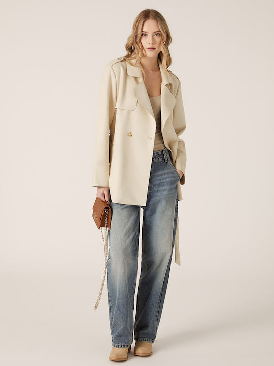 Damen Beige Mantel