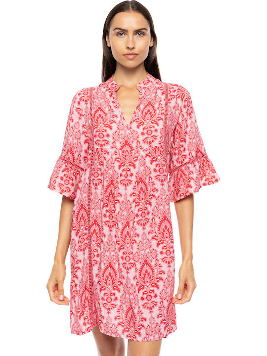 Pink Label Women's Beachwear Caftan Red Paisley