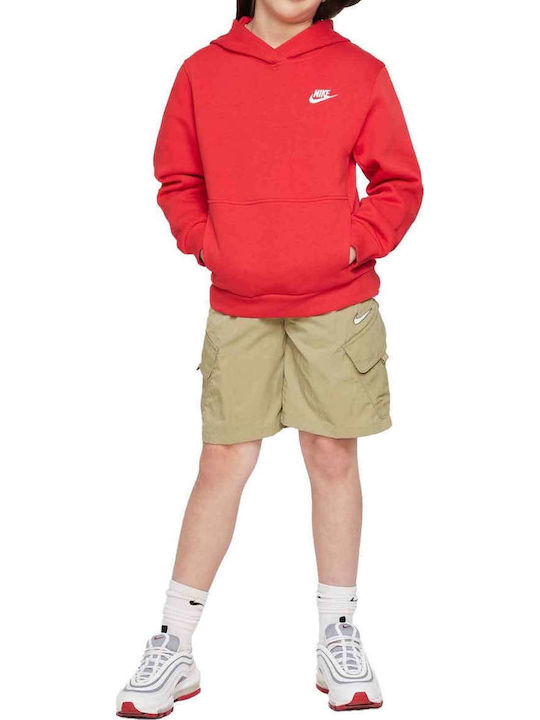 Fleece Kids Sweatshirt with Hood and Pockets Red K NSW CLUB