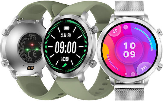 Bemi Zeno AI Stainless Steel Smartwatch with Heart Rate Monitor Silver