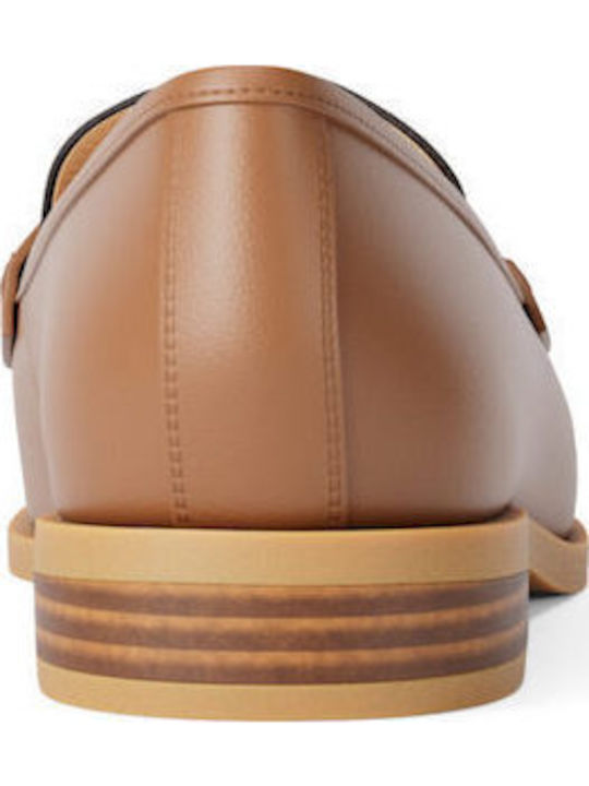 Leather Women's Loafers in Brown Colour
