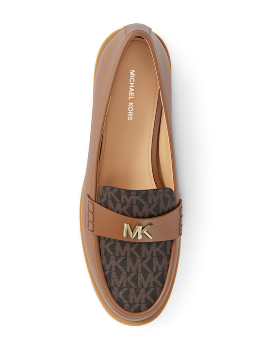 Leather Women's Loafers in Brown Colour