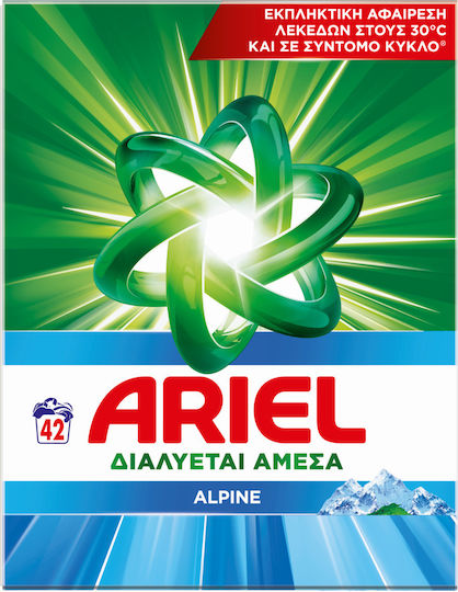 Ariel Alpine Απορρυπαντικό σε Σκόνη για Λευκά & Χρωματιστά Ρούχα (42 Μεζούρες)