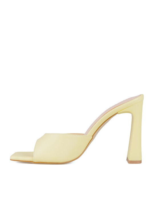 Mules With High Heel In Blonde Colour