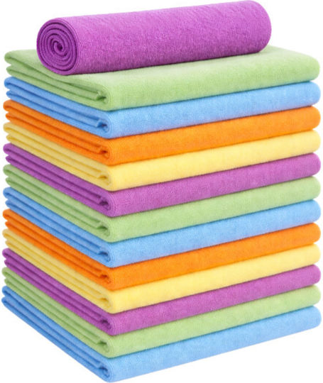 Set 12 Microfiber Cloths Zola 30 X 30 Cm Universal Washable Reusable Multicolor