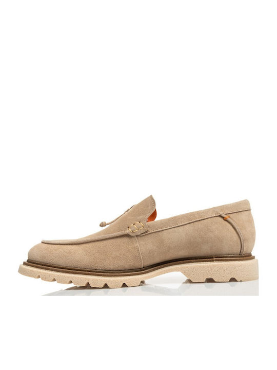 Δερμάτινα Ανδρικά Loafers σε Μπεζ Χρώμα