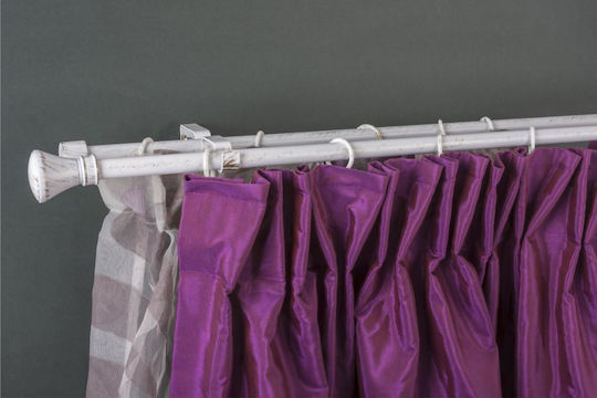 Metallic Curtain Pole Double with Rod 160cm White-Gold Metallic Curtain Pole Double with Rod 160cm White-Gold
