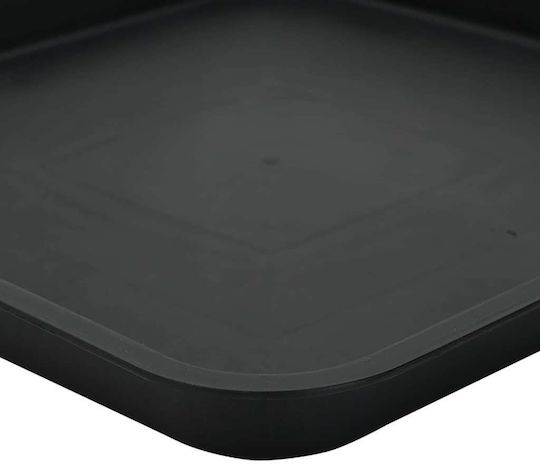 vidaXL Plastic Black Pot Plate 32x32cm Set of 6 42020365