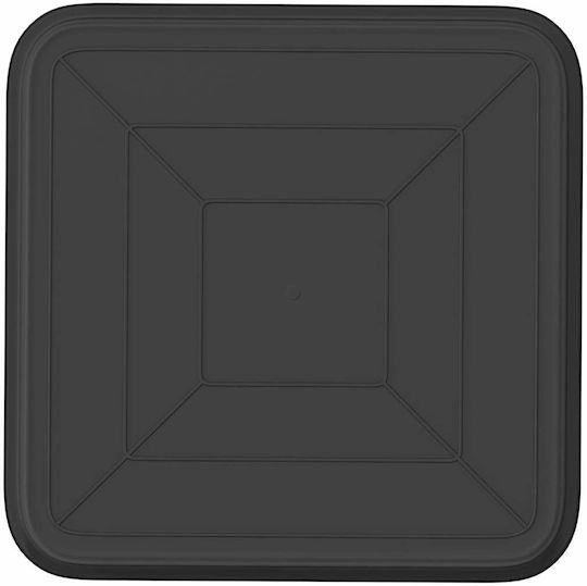 vidaXL Plastic Black Pot Plate 32x32cm Set of 6 42020365