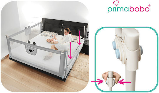 Primabobo Bară de Protecție pentru Pat din Metal în Culoare Gri 68 cm