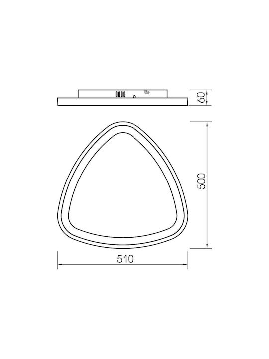 Vivalux Ceiling Light 51cm White with Integrated LED and Remote Control