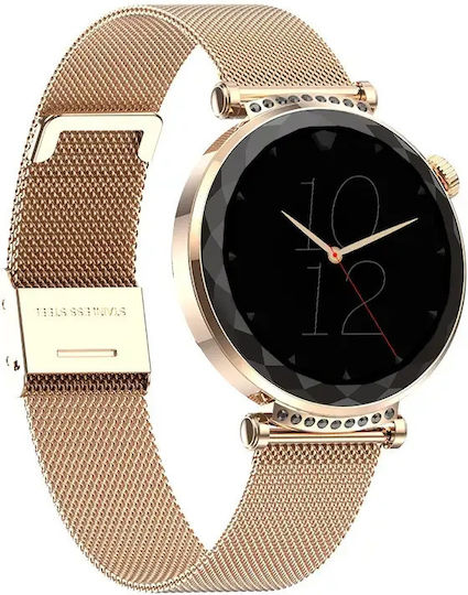 MaxCom FW73 Onyx Gold + Glov Rostfreier Stahl Smartwatch mit Herzfrequenz