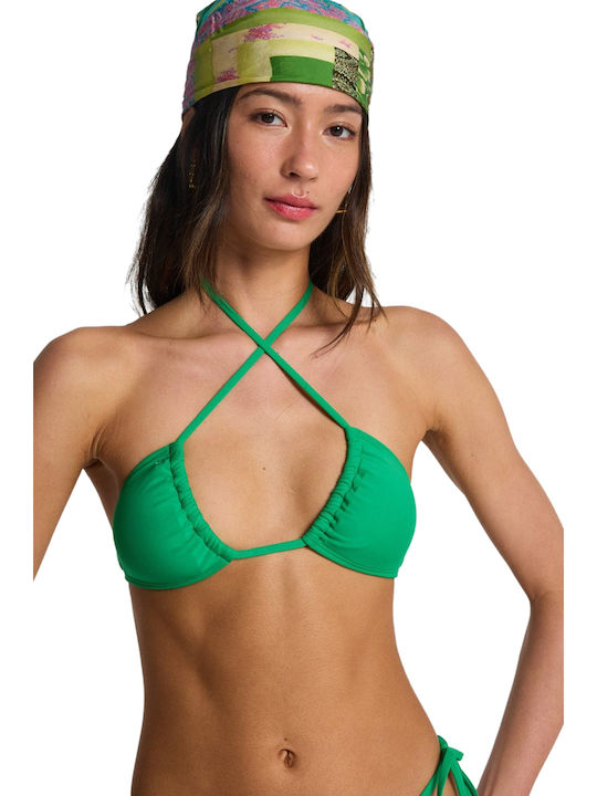 Sol Searcher Top Bikini Triangle Summer Green