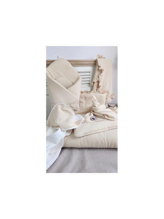 Qmini Pătură Pepinieră Swaddling 100% Bumbac Bej 75x75 cm