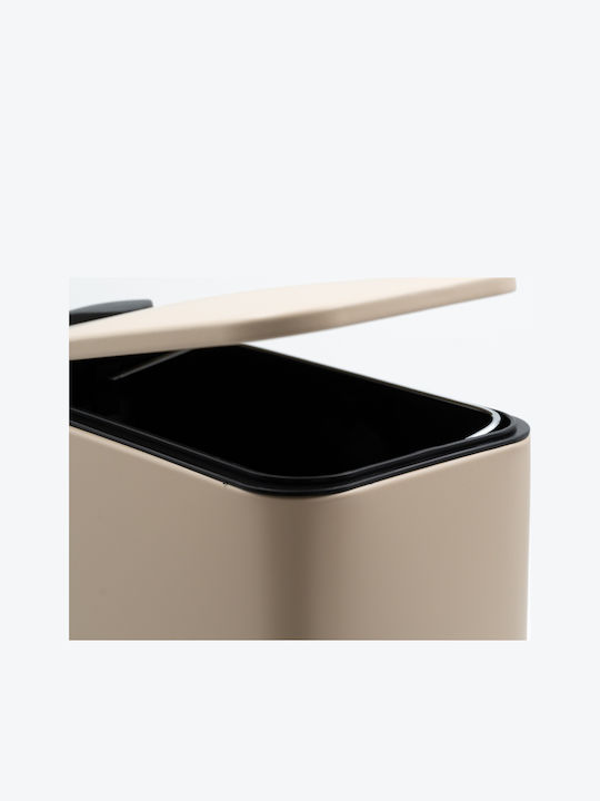 TnS Hotel Slim Metallic Bathroom Bin Soft Close 5l Yellow