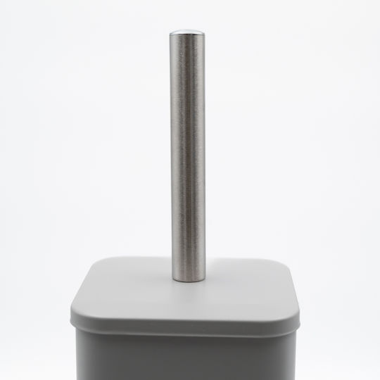 TnS Hotel Slim Metallic Bathroom Brush and Trash Can Set Soft Close 5l Gray