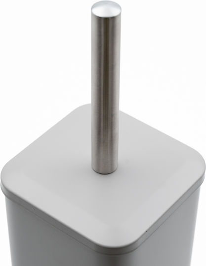 TnS Hotel Slim Metallic Bathroom Brush and Trash Can Set Soft Close 5l Gray