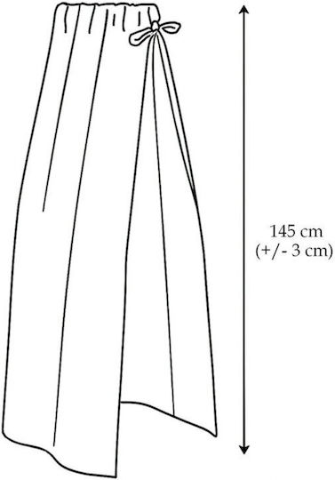 Qmini Crib Mosquito Net Made of Gray Tulle 145x200cm