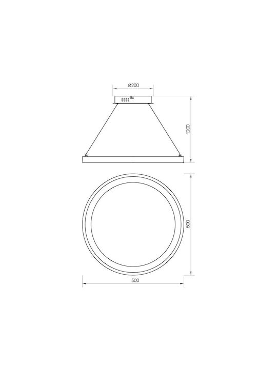 Led Ceiling Pendant Light Alexa-p Φ50cm 55watt Cct White Viv005255