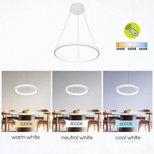 Led Ceiling Pendant Light Alexa-p Φ50cm 55watt Cct White Viv005255