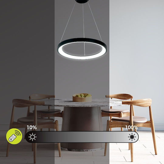Led Ceiling Pendant Light Alexa-p Φ50cm 55watt Cct Black Viv005256