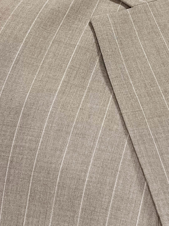 Men's Groom's Suit with Vest Beige