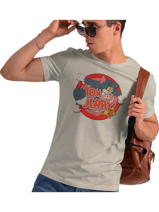 Tom Jerry Retro Logo T-shirt Khaki Unisex Wb-1-tj009-kh