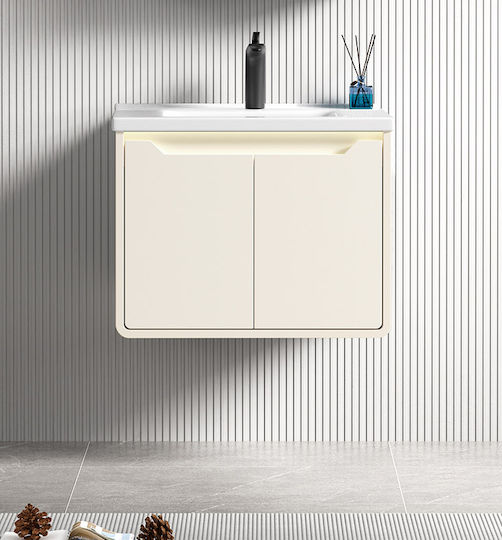 Martin Πάγκος με Νιπτήρα Μ70xΒ49xΥ45cm Soft Lemon