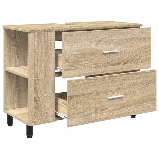 vidaXL Πάγκος με Νιπτήρα Μ80xΒ35xΥ60cm Ανοιχτό Γκρι