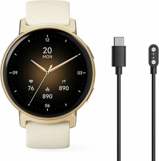 HAMA 7020 43mm Smartwatch with Heart Rate Monitor (Gold)