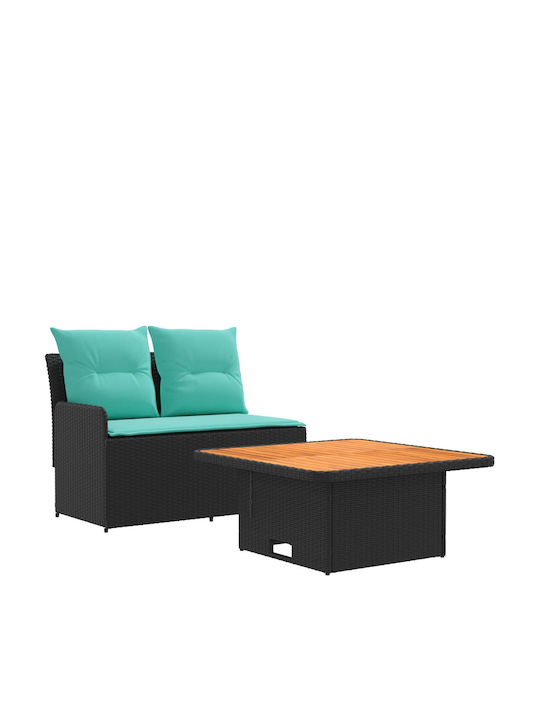 vidaXL Outdoor Lounge Set 2 Pieces Rattan with Pillows