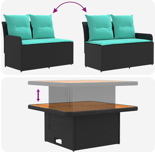 Set Camera De Zi Pentru Exterior 2 Piese Rata Cu Perne
