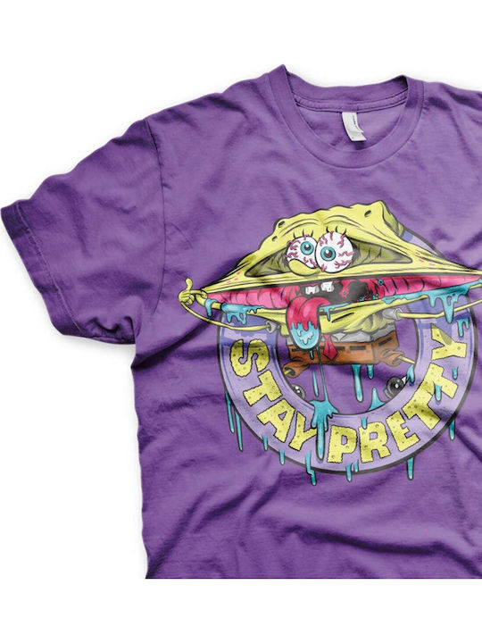 Spongebob Stay Pretty T-shirt Purple Unisex Nic-1-sb009-dtf501-pu