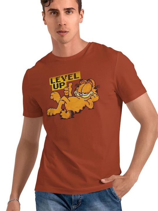 Garfield Level Up T-shirt Burnt Orange Unisex Wb-1-gar013-bo