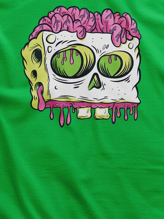 Spongebob Skull T-shirt Green Unisex Nic-1-sb021-gr