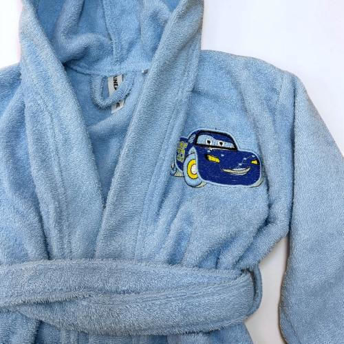 Linea Home Kinderbademantel Blau mit Kapuzen-