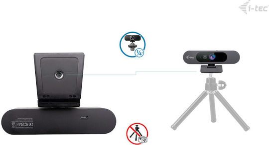 i-tec Solomon 4K 900 Webkamera mit Autofokus mit Privacy Cap