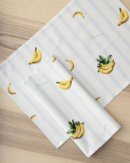 Nima Покривка за маса Памучна Устойчива на петна Подредба Banana Banana 140x180см