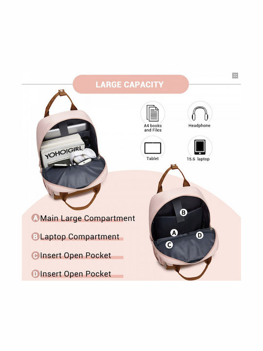 Miss Lulu Backpack Ροζ