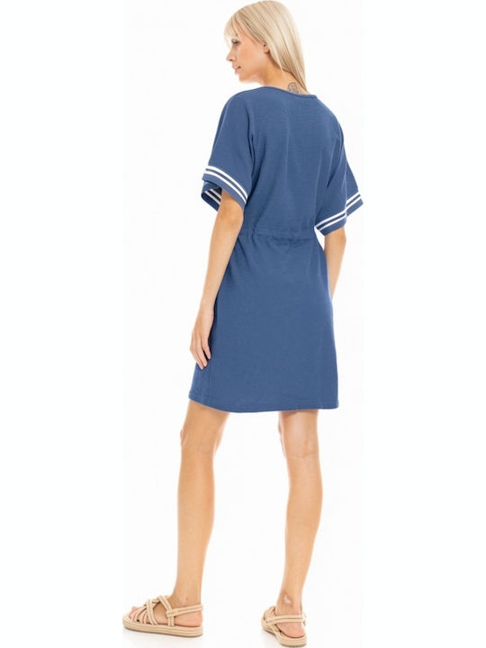 Pink Label Γυναικείο Καφτάνι Παραλίας Cosmos Blue