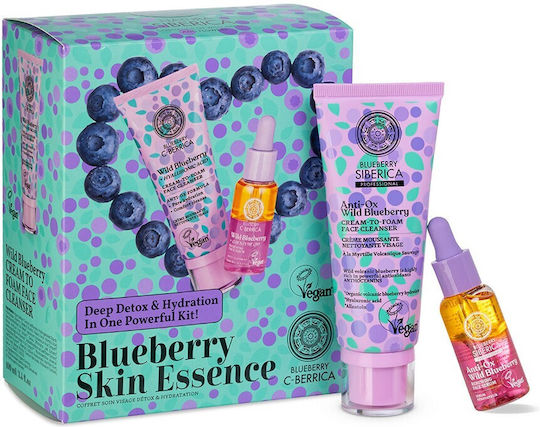 Natura Siberica Blueberry Skin Care Set for Moisturizing & Facial Cleaning 2 Pieces