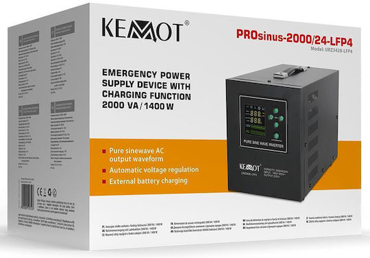 Kemot LCH-URZ3428-LFP4 UPS 2000VA 1400W με 2 Schuko Πρίζες