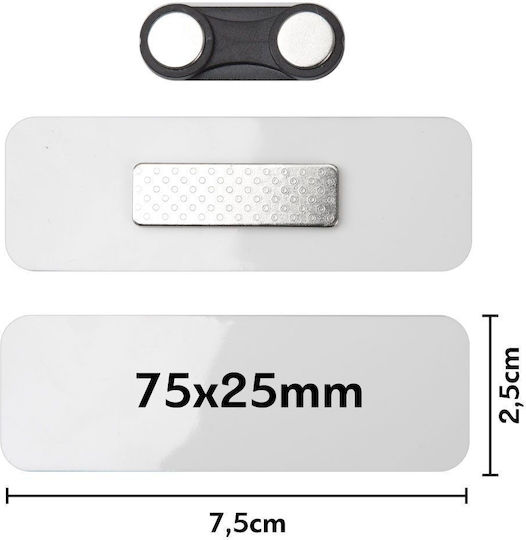 Receptionist Name Tags Badge Plexiglass Magnetic Safety 75x25mm