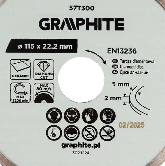 Graphite Distar Schleifscheibe Für Baumaterialien 115mm
