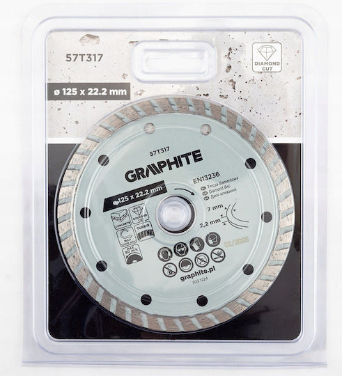 Graphite Turbo Δίσκος Κοπής Δομικών Υλικών 125mm