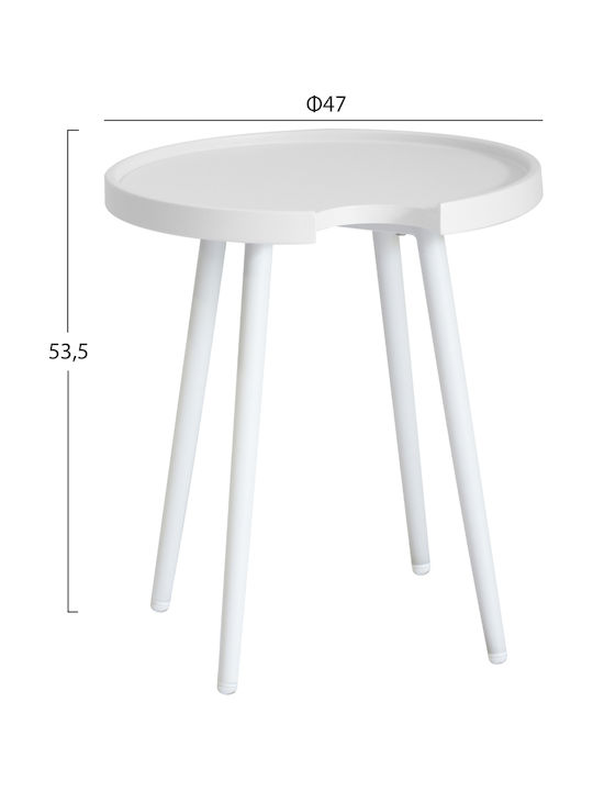 Auxiliary Table for Small Outdoor Spaces Aluminum Teroc White 47x47x53cm