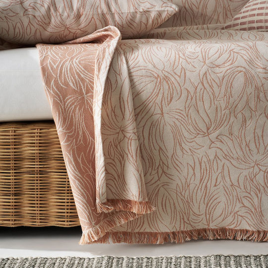 Gofis Home Delia Ριχτάρι Πολυθρόνας Δύο 'Οψεων Ζακάρ 180x180εκ. Dusted Clay