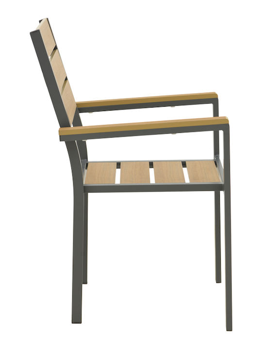 Градински Стол Алуминиев Breze Антрацит 57.5x60x88см
