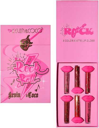 Set De Buze Kevin Coco Punk Rock 6 Luciuri De Buze 19,3 X 12 Cm Roz Maro